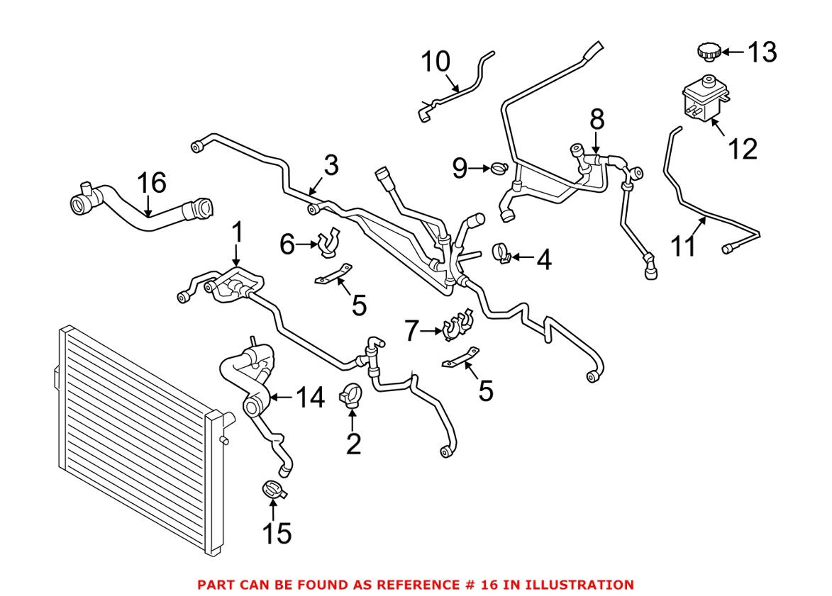 BMW Engine Coolant Hose - Lower 11537843264